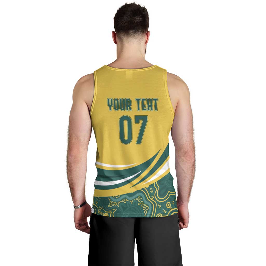 Australia 2024 Olympics Custom Men Tank Top Rise of the Roos Aboriginal Style - Vibe Hoodie Shop