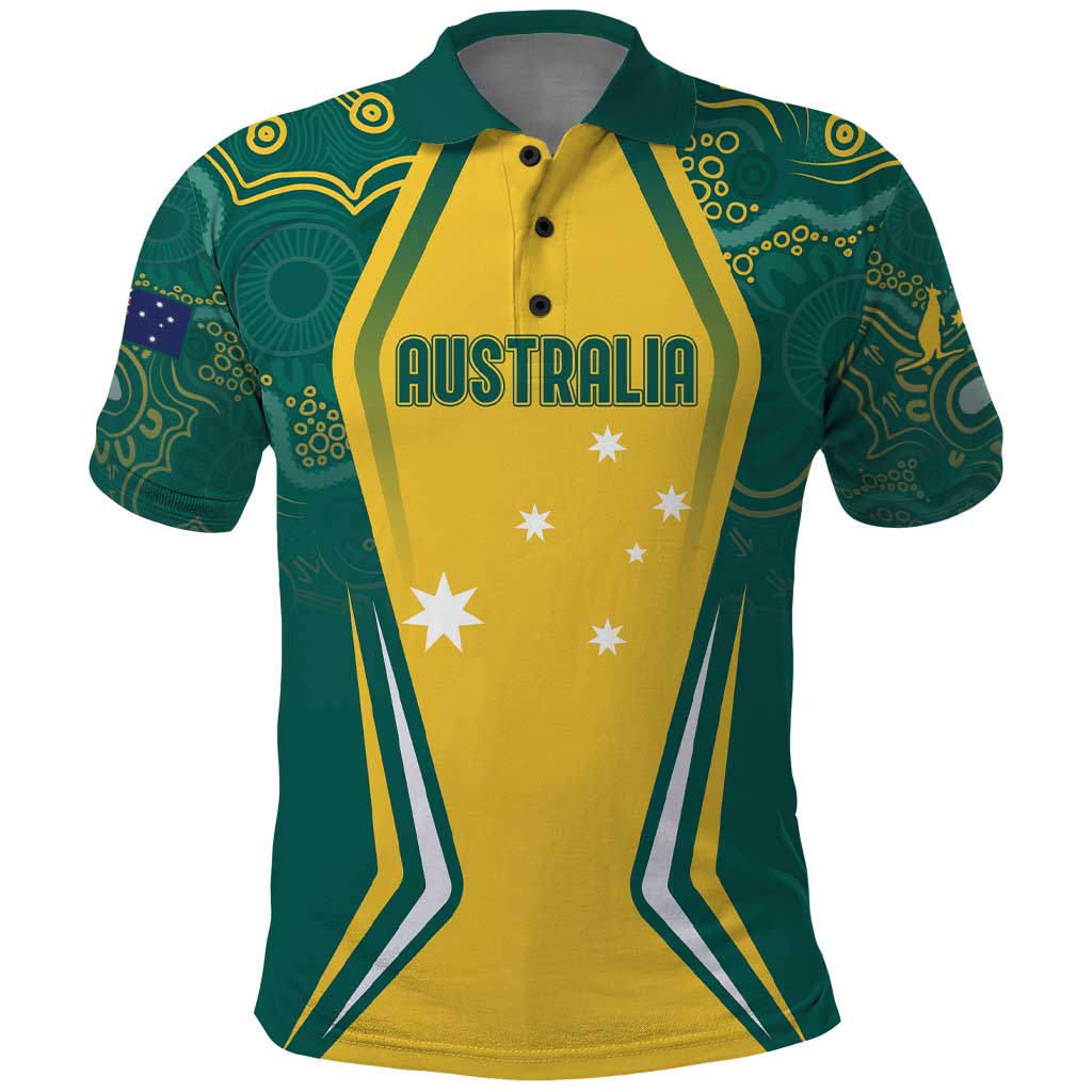 Australia 2024 Olympics Custom Polo Shirt Rise of the Roos Aboriginal Style - Vibe Hoodie Shop