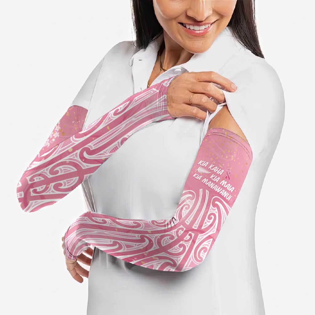 Breast Cancer Awareness Maori Arm Sleeves Kia Kaha Kia Maia Kia Manawanui - Vibe Hoodie