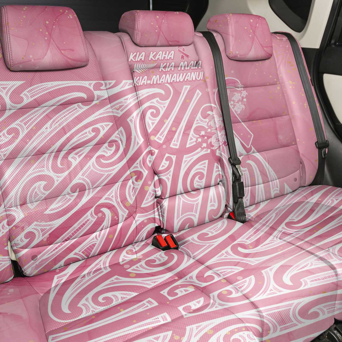 Breast Cancer Awareness Maori Back Car Seat Cover Kia Kaha Kia Maia Kia Manawanui - Vibe Hoodie