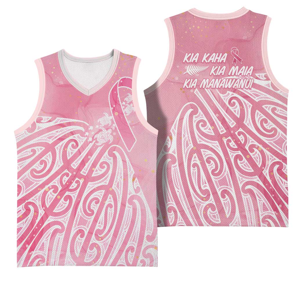 Breast Cancer Awareness Maori Basketball Jersey Kia Kaha Kia Maia Kia Manawanui - Vibe Hoodie
