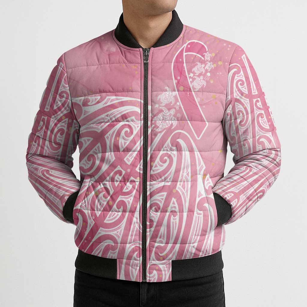 Breast Cancer Awareness Maori Bomber Puffer Jacket Kia Kaha Kia Maia Kia Manawanui - Vibe Hoodie