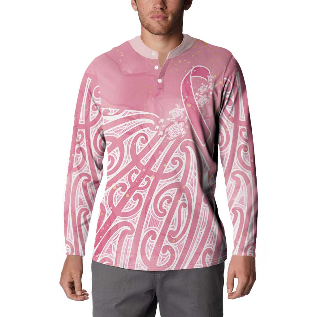 Breast Cancer Awareness Maori Button Sweatshirt Kia Kaha Kia Maia Kia Manawanui - Vibe Hoodie