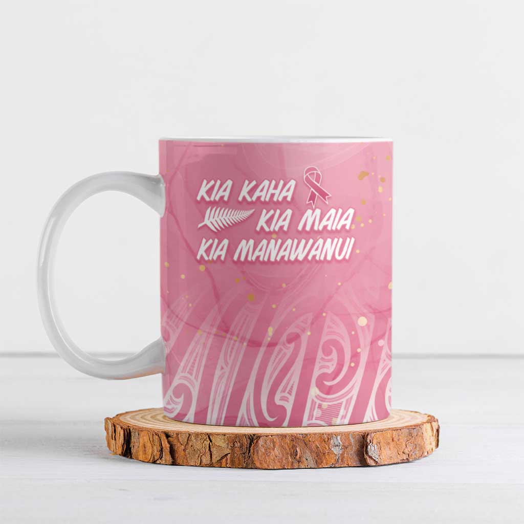 Breast Cancer Awareness Maori Ceramic Mug Kia Kaha Kia Maia Kia Manawanui - Vibe Hoodie