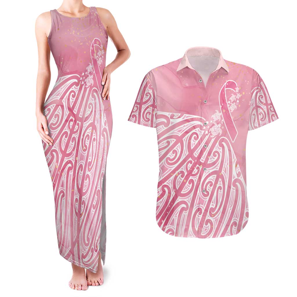 Breast Cancer Awareness Maori Couples Matching Tank Maxi Dress and Hawaiian Shirt Kia Kaha Kia Maia Kia Manawanui - Vibe Hoodie