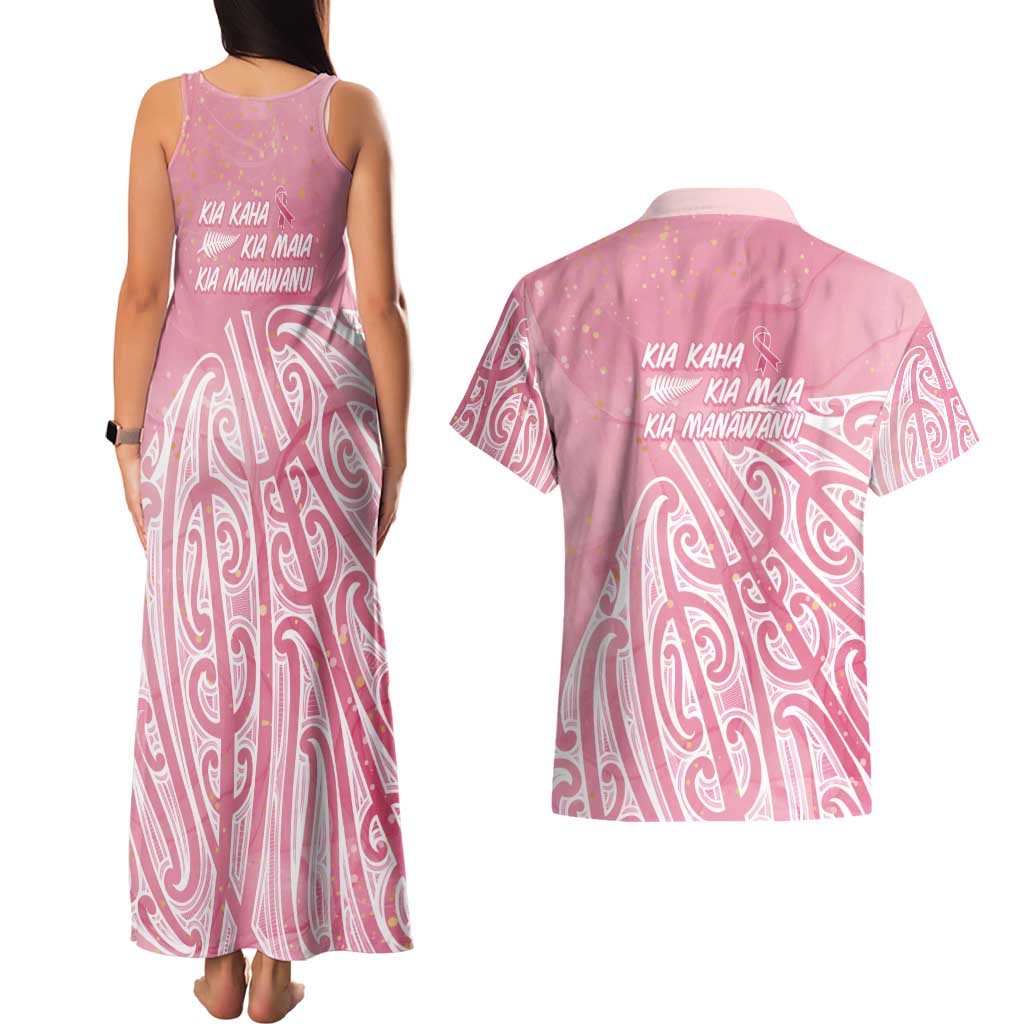 Breast Cancer Awareness Maori Couples Matching Tank Maxi Dress and Hawaiian Shirt Kia Kaha Kia Maia Kia Manawanui - Vibe Hoodie
