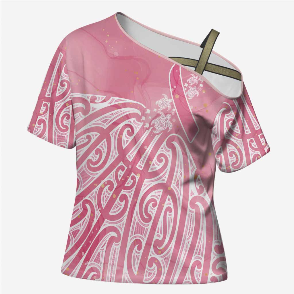 Breast Cancer Awareness Maori Cross Shoulder Shirt Kia Kaha Kia Maia Kia Manawanui - Vibe Hoodie