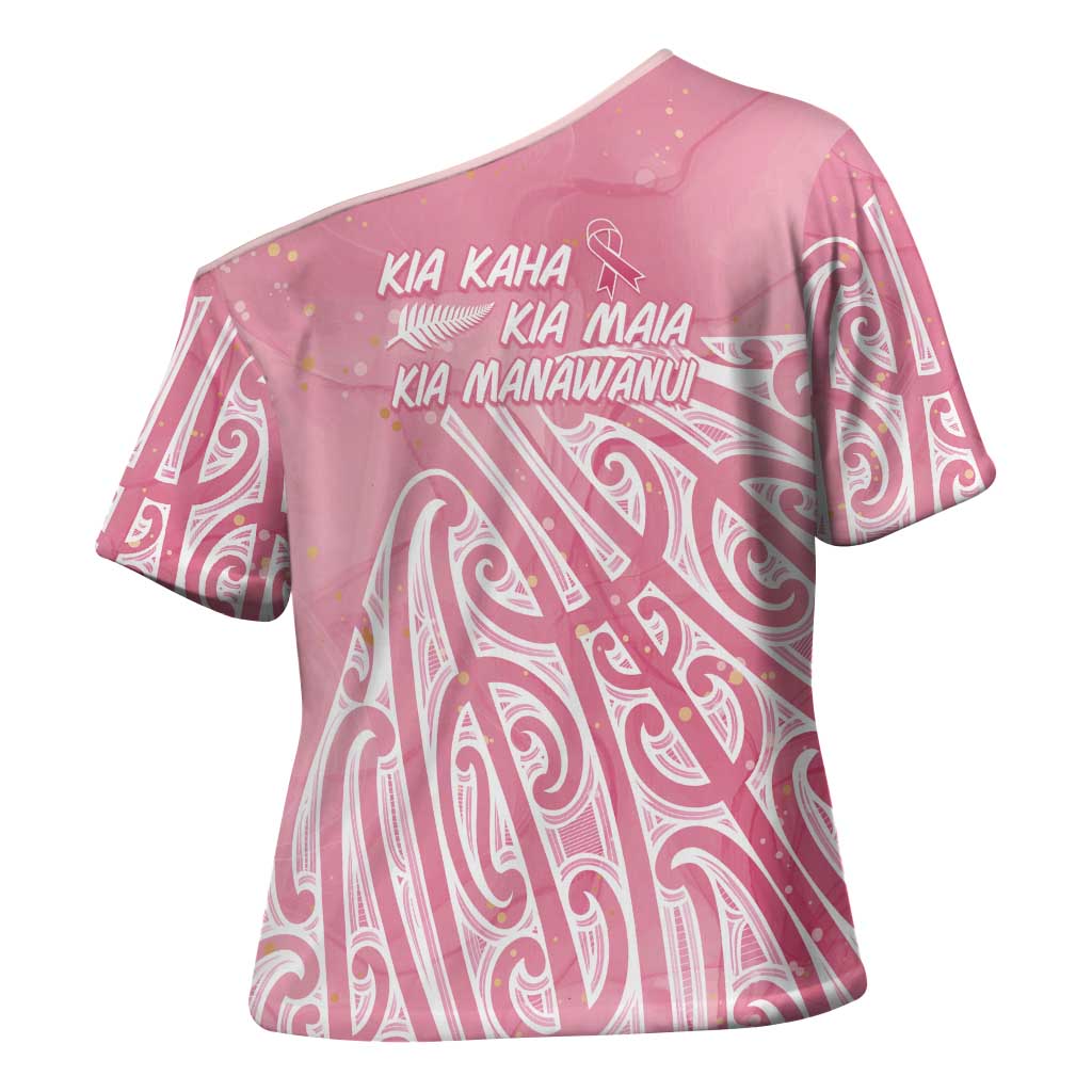 Breast Cancer Awareness Maori Cross Shoulder Shirt Kia Kaha Kia Maia Kia Manawanui - Vibe Hoodie