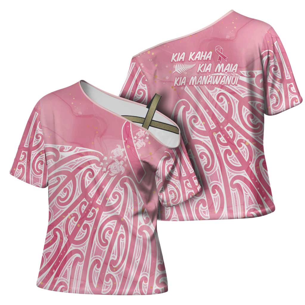 Breast Cancer Awareness Maori Cross Shoulder Shirt Kia Kaha Kia Maia Kia Manawanui - Vibe Hoodie