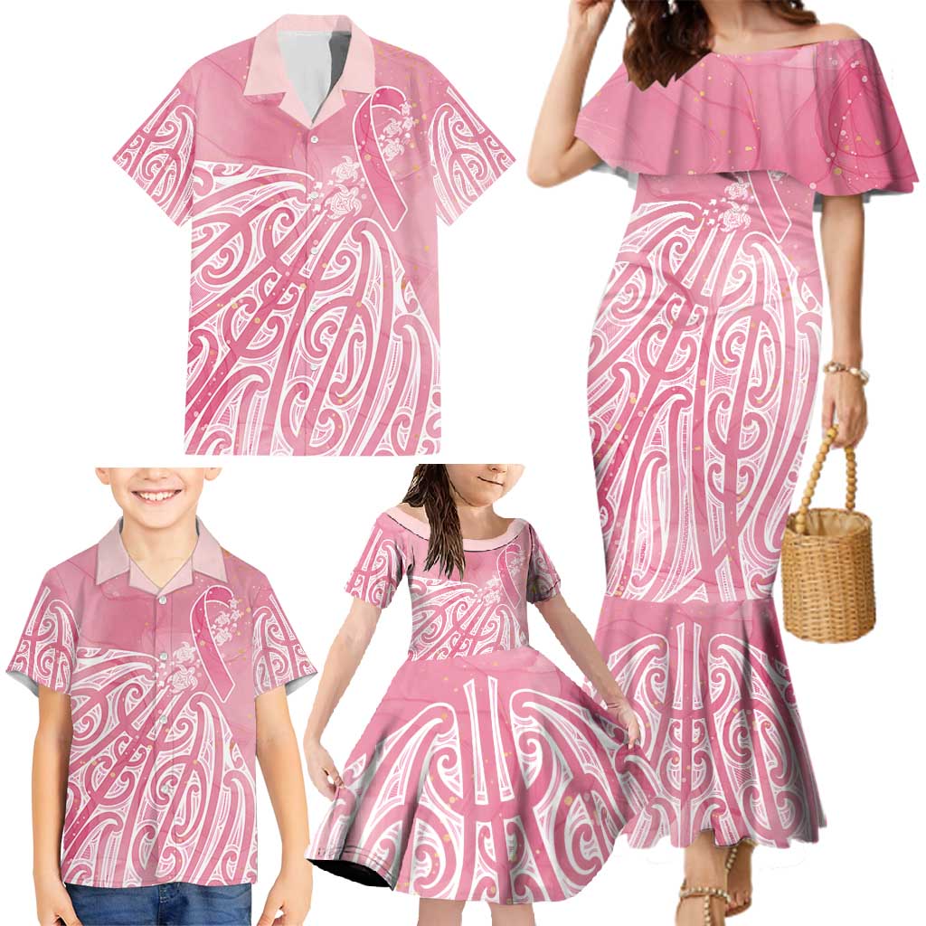 Breast Cancer Awareness Maori Family Matching Mermaid Dress and Hawaiian Shirt Kia Kaha Kia Maia Kia Manawanui - Vibe Hoodie