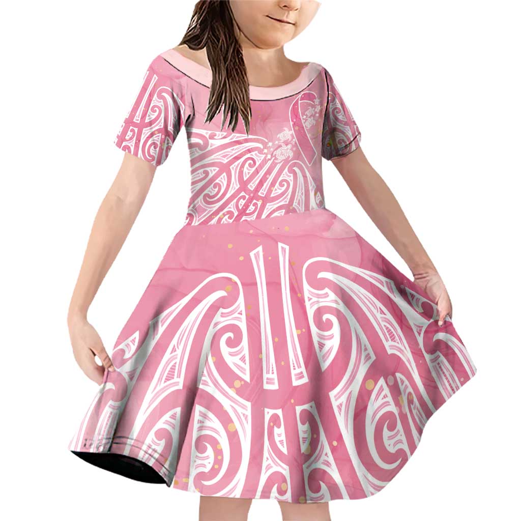 Breast Cancer Awareness Maori Family Matching Off Shoulder Short Dress and Hawaiian Shirt Kia Kaha Kia Maia Kia Manawanui - Vibe Hoodie