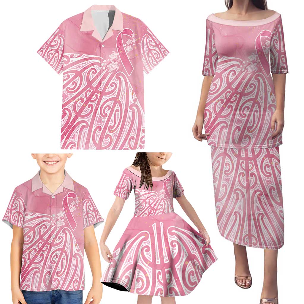 Breast Cancer Awareness Maori Family Matching Puletasi and Hawaiian Shirt Kia Kaha Kia Maia Kia Manawanui - Vibe Hoodie