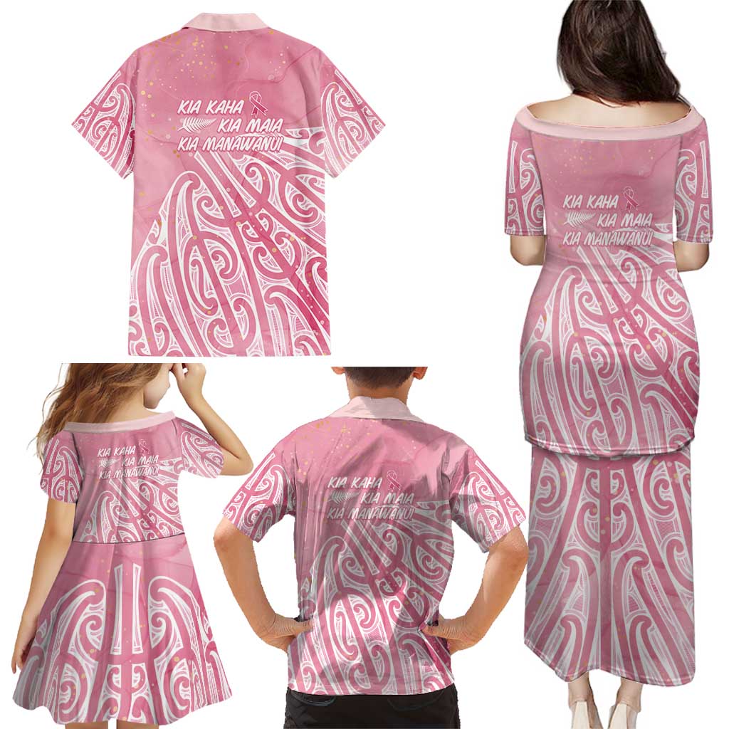 Breast Cancer Awareness Maori Family Matching Puletasi and Hawaiian Shirt Kia Kaha Kia Maia Kia Manawanui - Vibe Hoodie
