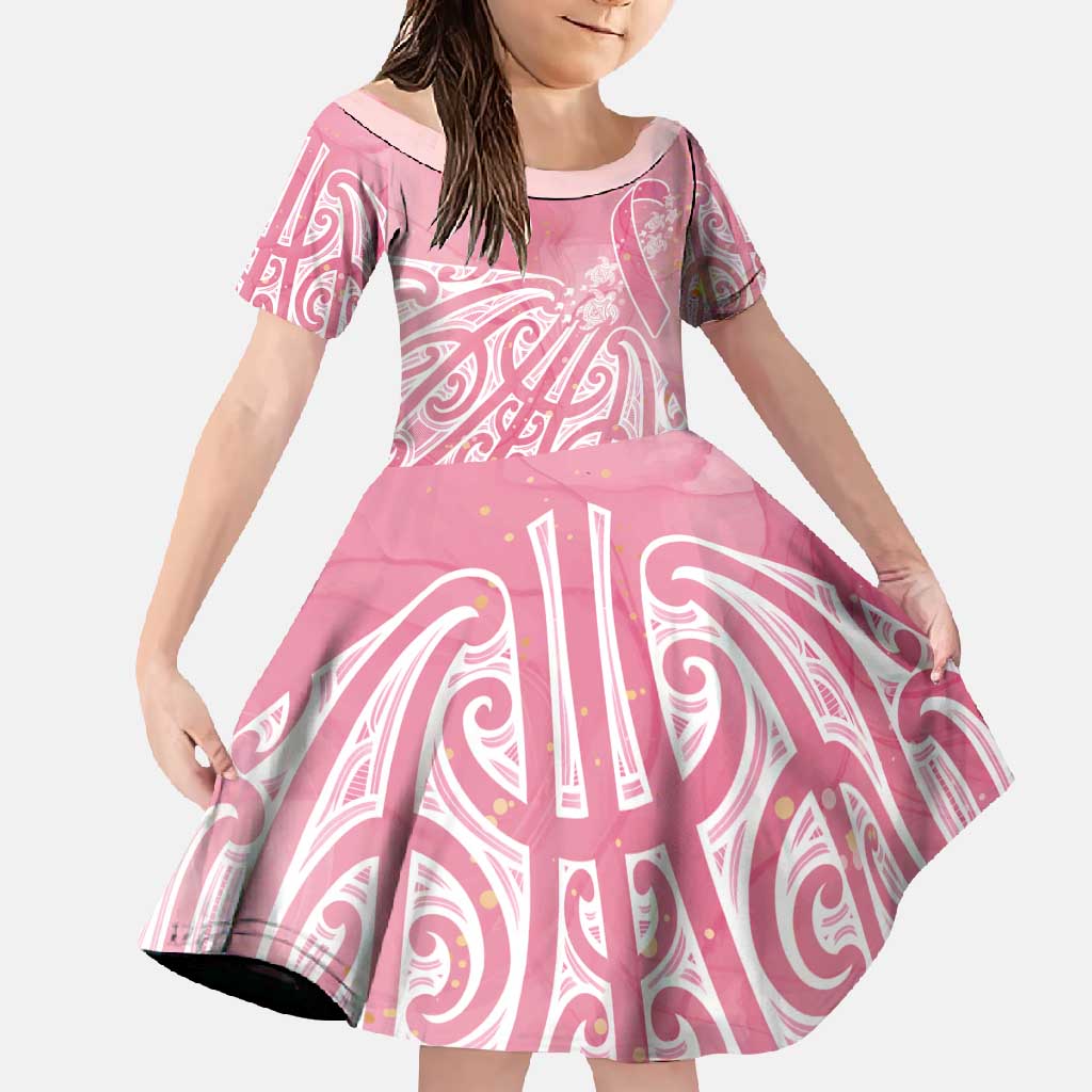 Breast Cancer Awareness Maori Family Matching Short Sleeve Bodycon Dress and Hawaiian Shirt Kia Kaha Kia Maia Kia Manawanui - Vibe Hoodie