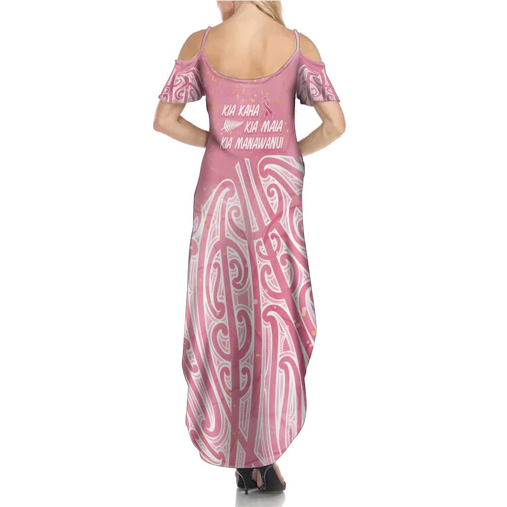 Breast Cancer Awareness Maori Family Matching Summer Maxi Dress and Hawaiian Shirt Kia Kaha Kia Maia Kia Manawanui - Vibe Hoodie