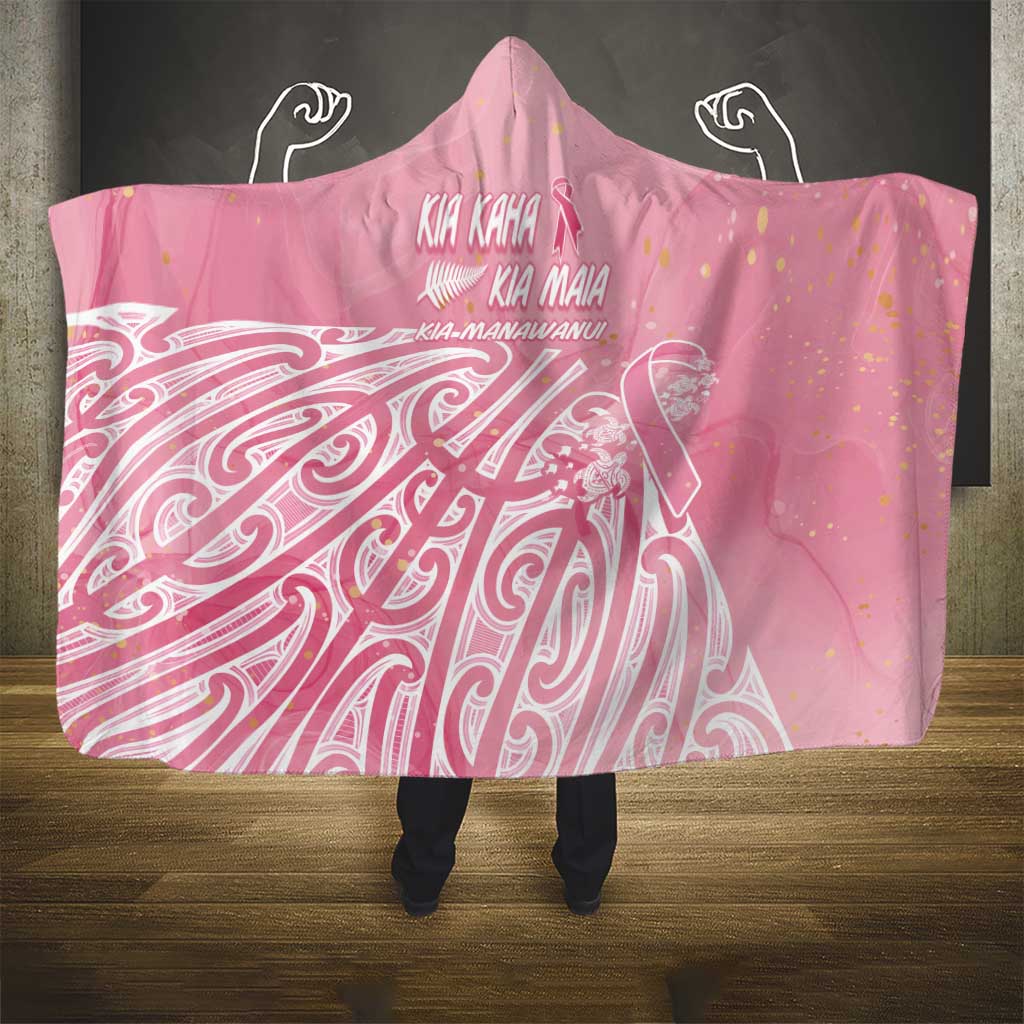 Breast Cancer Awareness Maori Hooded Blanket Kia Kaha Kia Maia Kia Manawanui - Vibe Hoodie