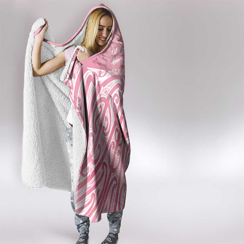 Breast Cancer Awareness Maori Hooded Blanket Kia Kaha Kia Maia Kia Manawanui - Vibe Hoodie