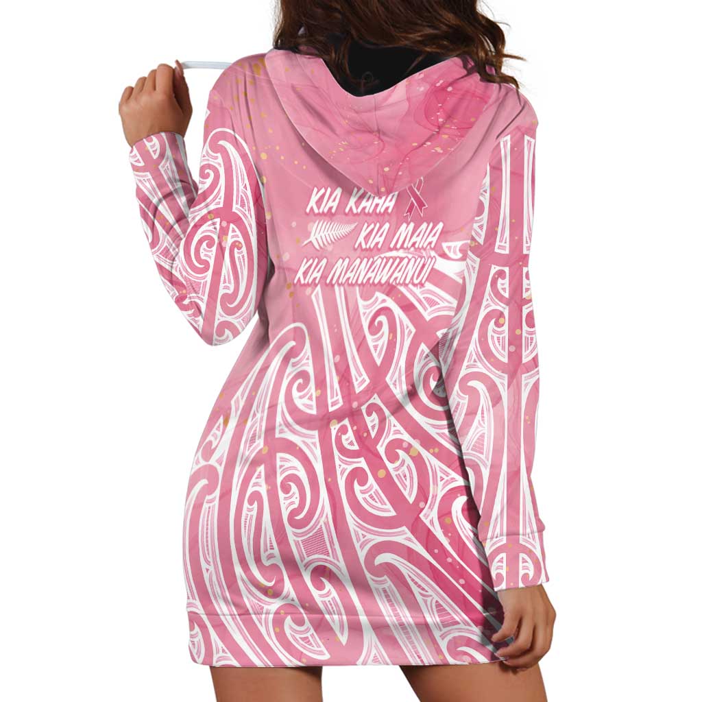 Breast Cancer Awareness Maori Hoodie Dress Kia Kaha Kia Maia Kia Manawanui - Vibe Hoodie