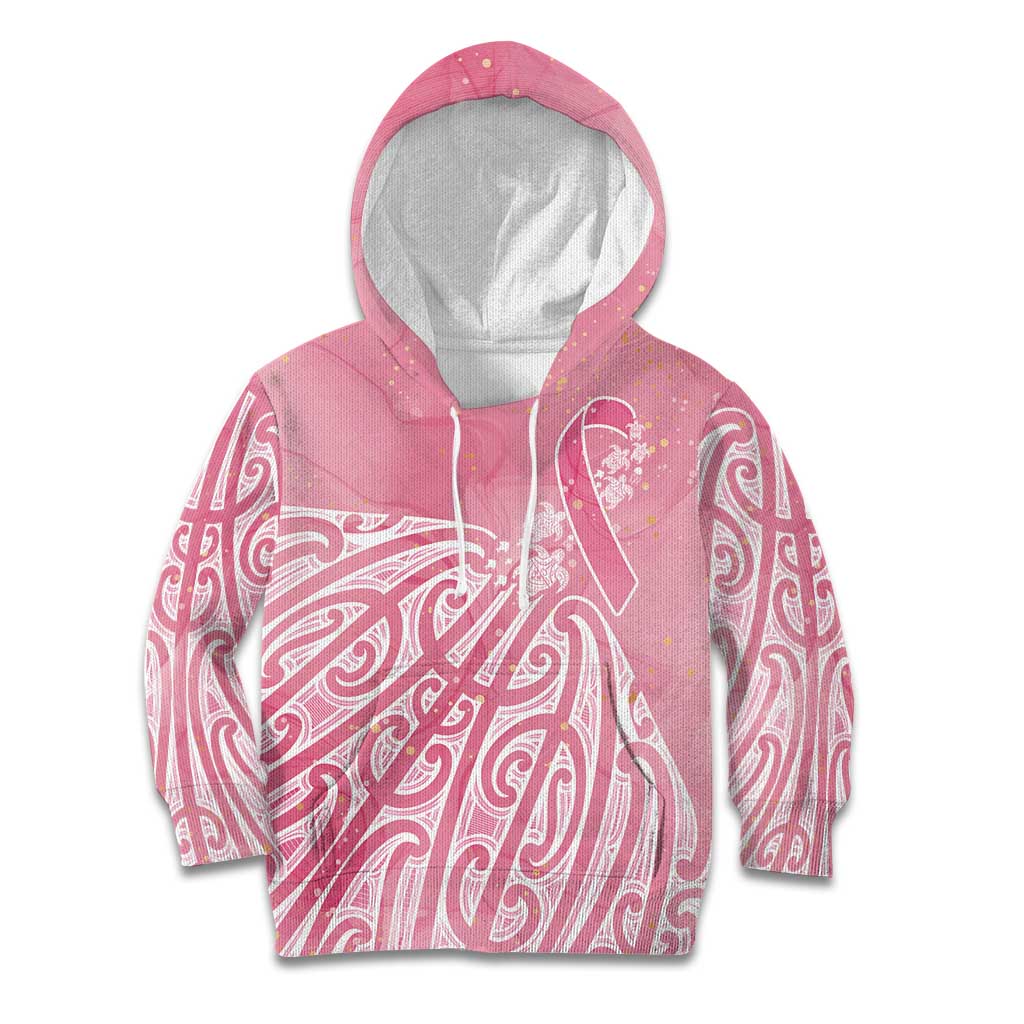 Breast Cancer Awareness Maori Kid Hoodie Kia Kaha Kia Maia Kia Manawanui - Vibe Hoodie