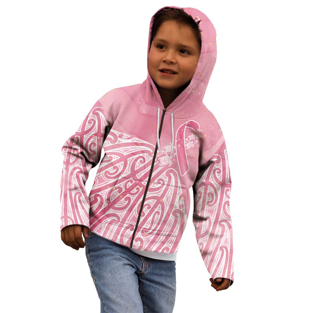 Breast Cancer Awareness Maori Kid Hoodie Kia Kaha Kia Maia Kia Manawanui - Vibe Hoodie