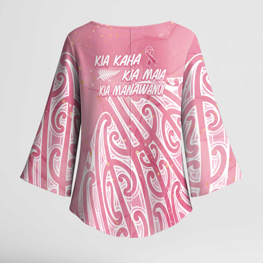 Breast Cancer Awareness Maori Kimono Sleeve Blouse Kia Kaha Kia Maia Kia Manawanui - Vibe Hoodie