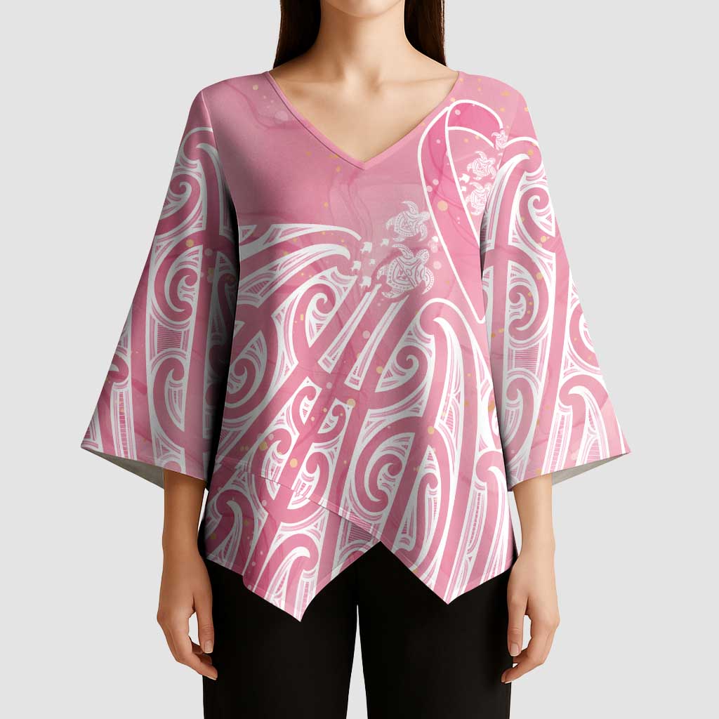 Breast Cancer Awareness Maori Kimono Sleeve Blouse Kia Kaha Kia Maia Kia Manawanui - Vibe Hoodie