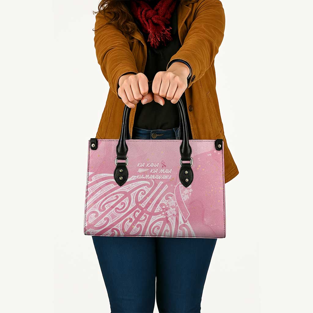 Breast Cancer Awareness Maori Leather Bag Kia Kaha Kia Maia Kia Manawanui - Vibe Hoodie