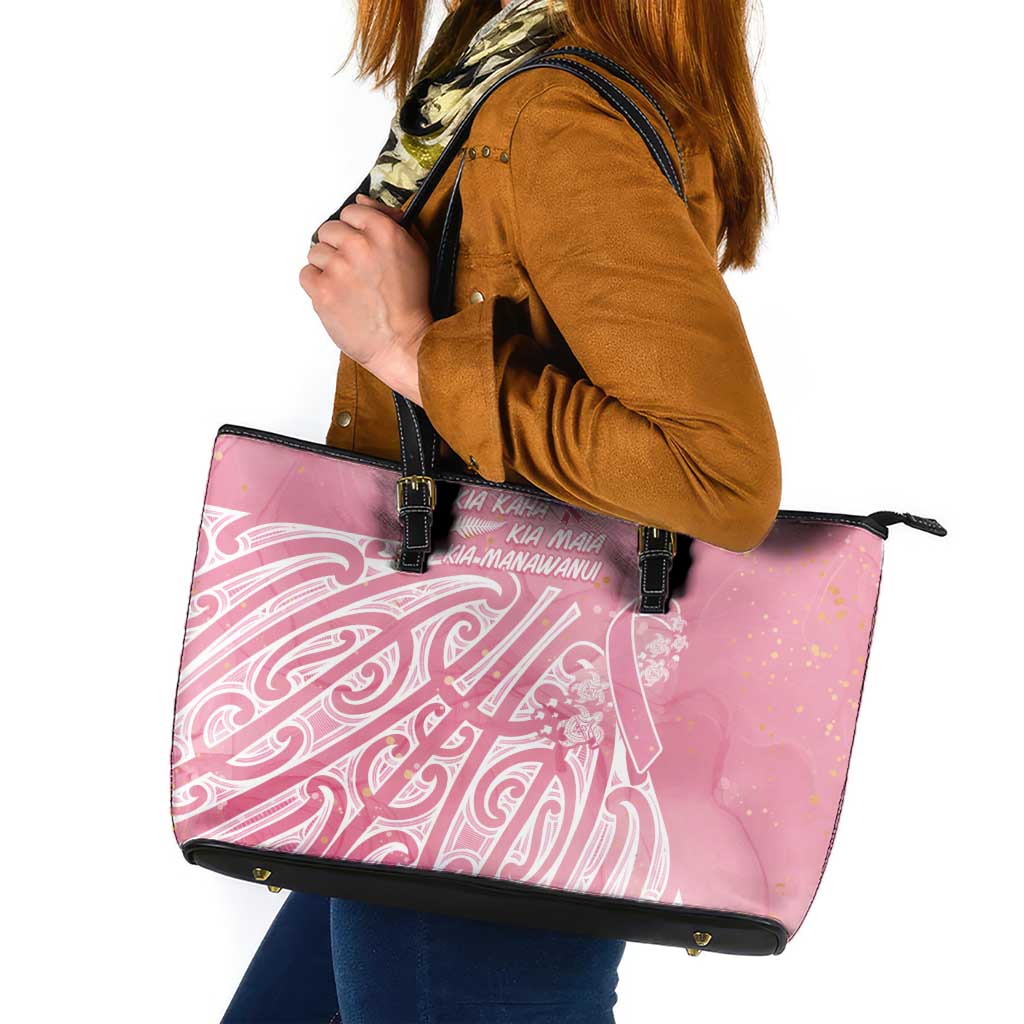 Breast Cancer Awareness Maori Leather Tote Bag Kia Kaha Kia Maia Kia Manawanui - Vibe Hoodie