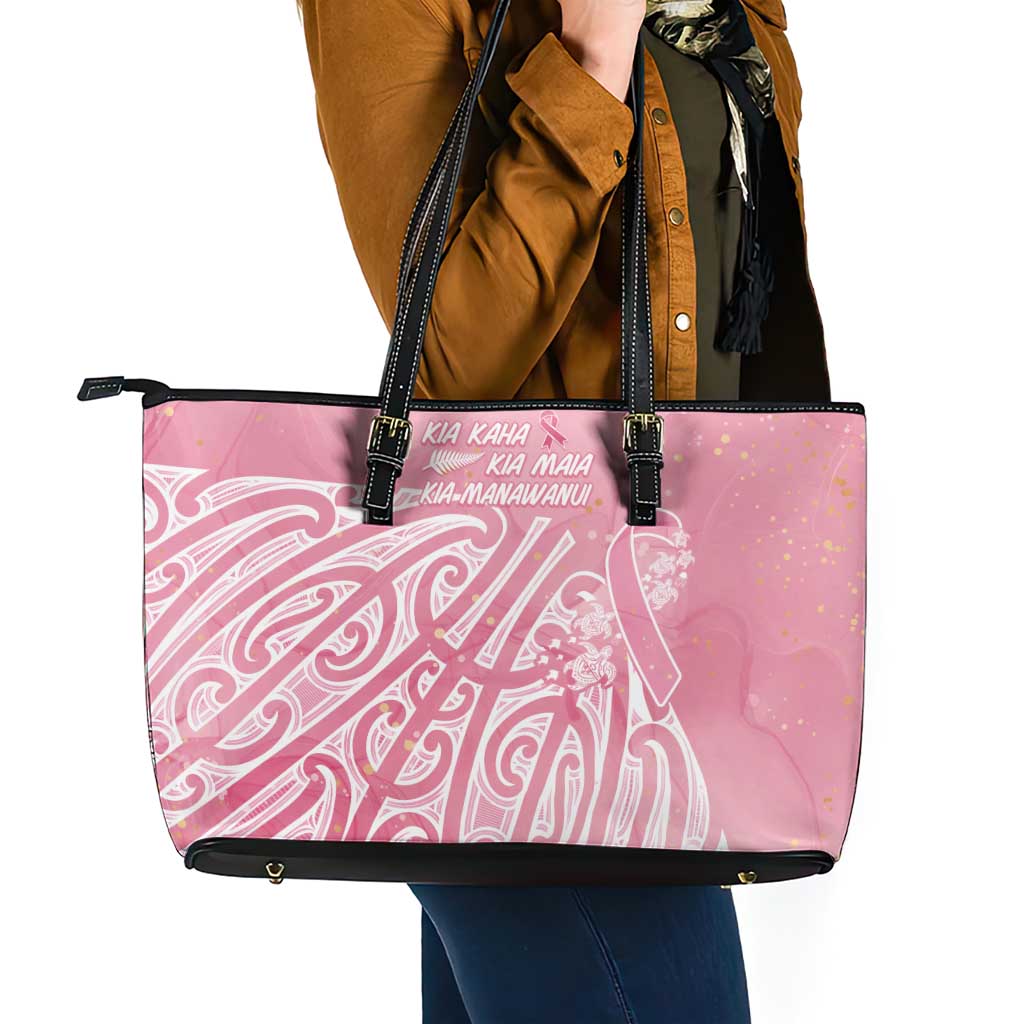 Breast Cancer Awareness Maori Leather Tote Bag Kia Kaha Kia Maia Kia Manawanui - Vibe Hoodie