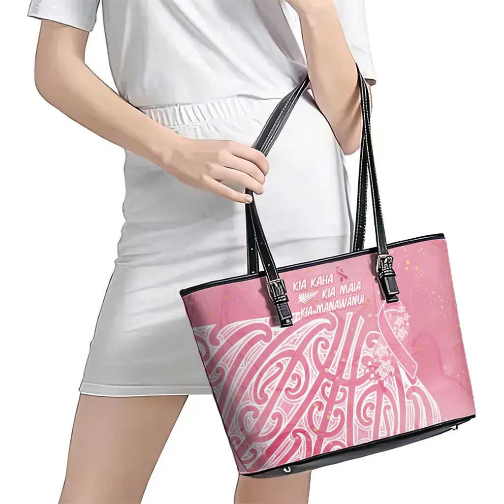 Breast Cancer Awareness Maori Leather Tote Bag Kia Kaha Kia Maia Kia Manawanui - Vibe Hoodie