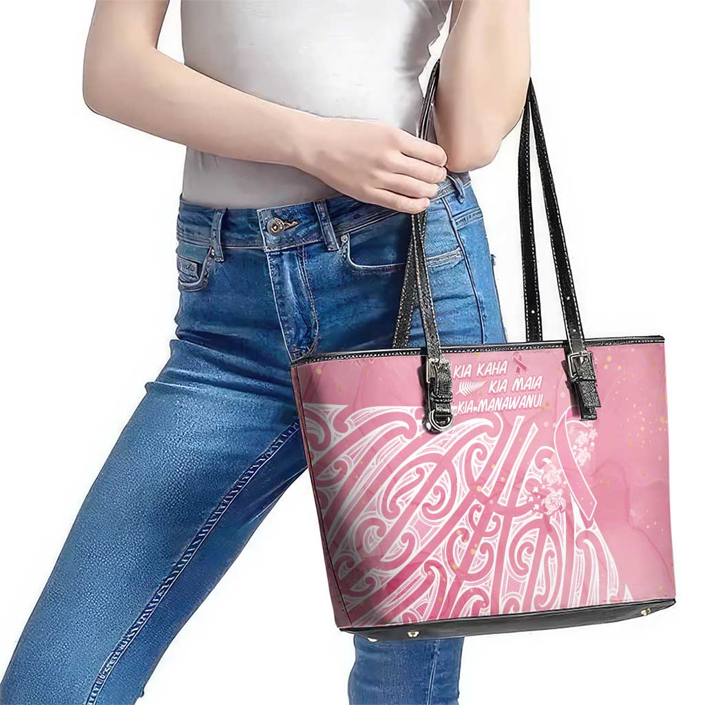 Breast Cancer Awareness Maori Leather Tote Bag Kia Kaha Kia Maia Kia Manawanui - Vibe Hoodie