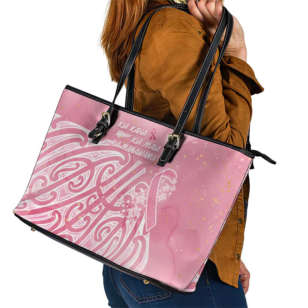 Breast Cancer Awareness Maori Leather Tote Bag Kia Kaha Kia Maia Kia Manawanui - Vibe Hoodie