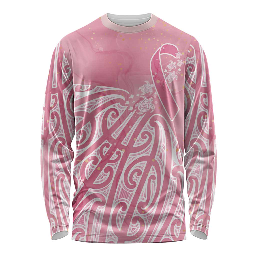 Breast Cancer Awareness Maori Long Sleeve Shirt Kia Kaha Kia Maia Kia Manawanui - Vibe Hoodie