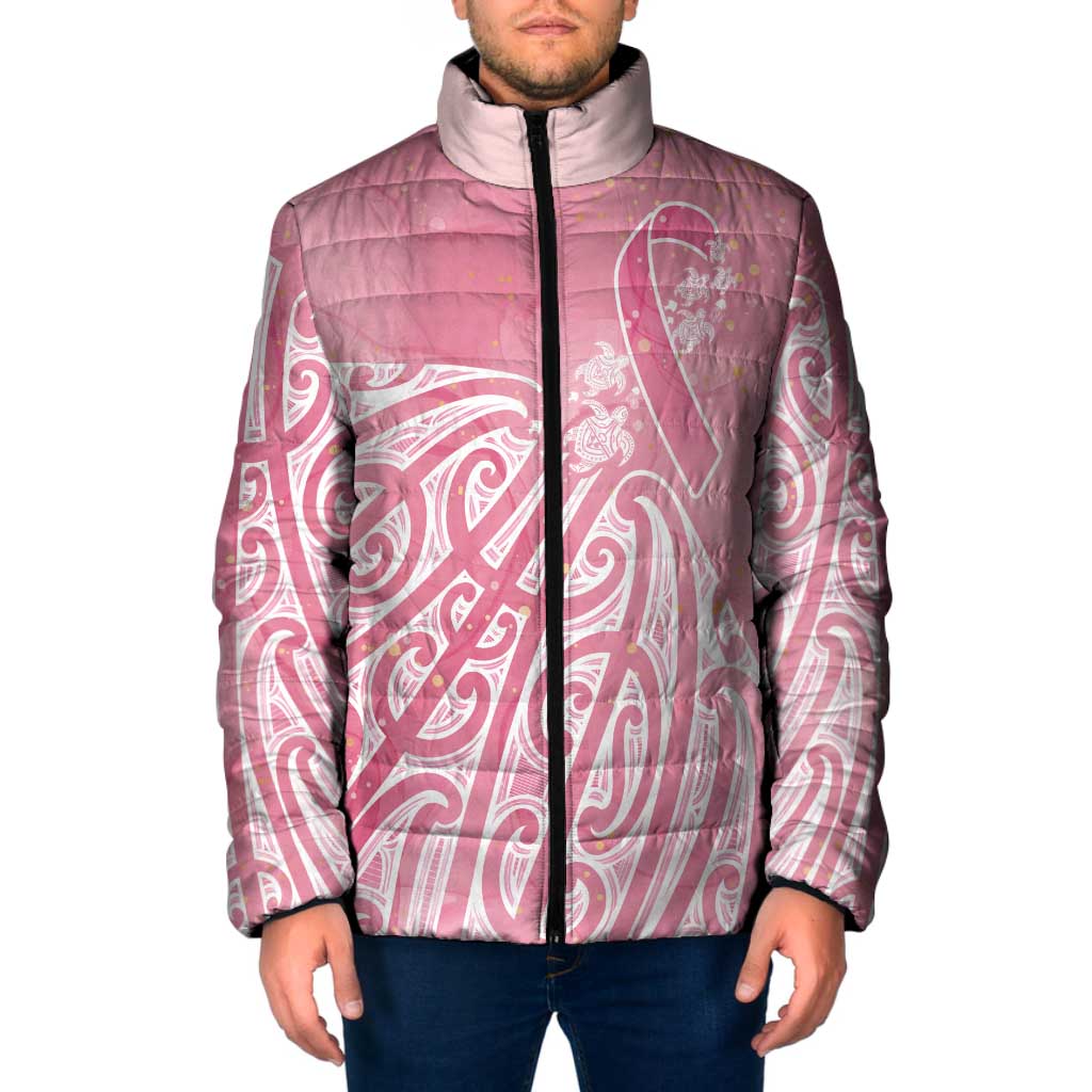Breast Cancer Awareness Maori Padded Jacket Kia Kaha Kia Maia Kia Manawanui - Vibe Hoodie
