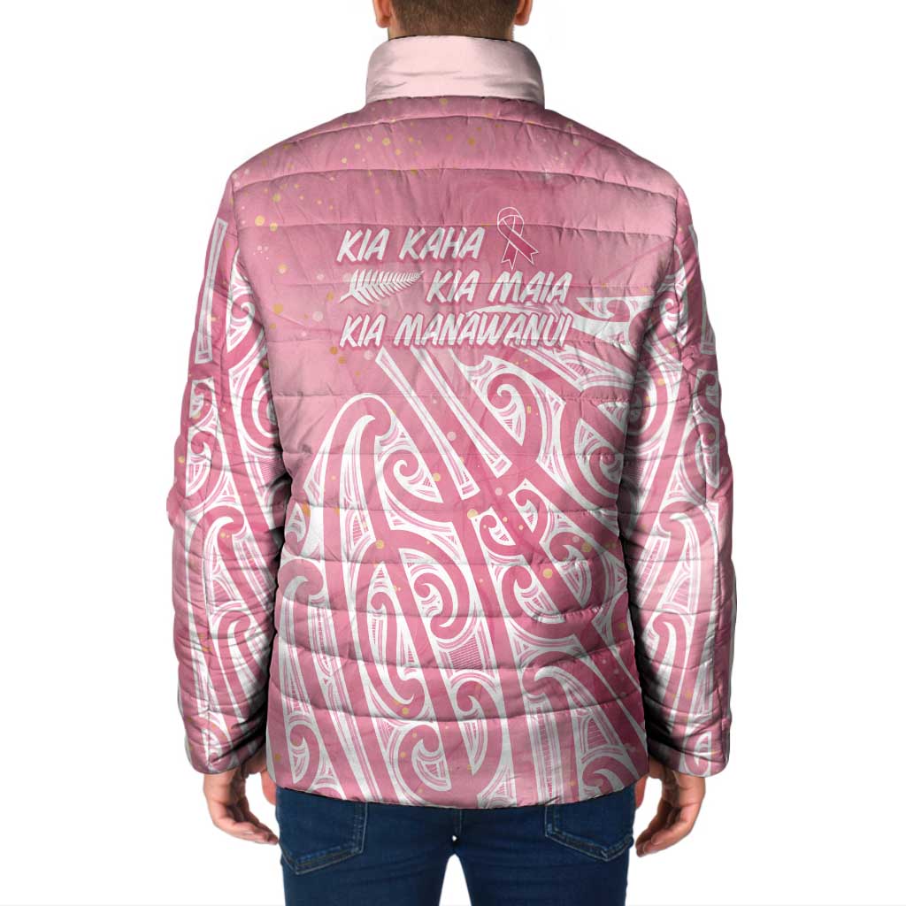 Breast Cancer Awareness Maori Padded Jacket Kia Kaha Kia Maia Kia Manawanui - Vibe Hoodie