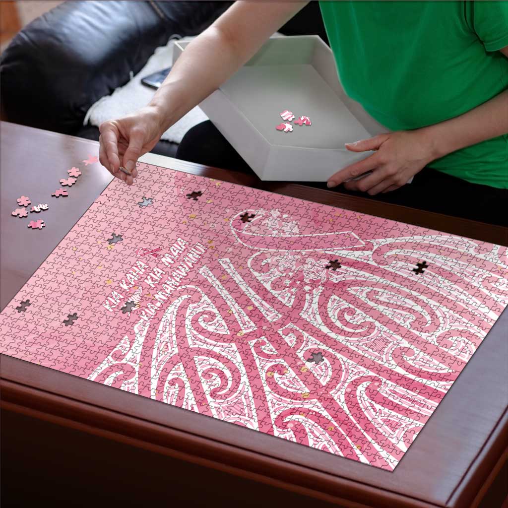 Breast Cancer Awareness Maori Puzzle Kia Kaha Kia Maia Kia Manawanui - Vibe Hoodie