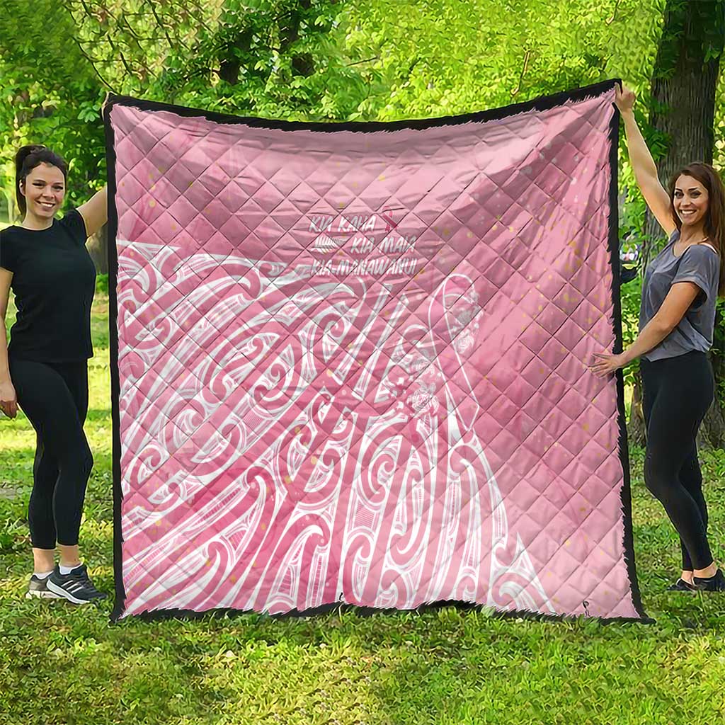 Breast Cancer Awareness Maori Quilt Kia Kaha Kia Maia Kia Manawanui - Vibe Hoodie