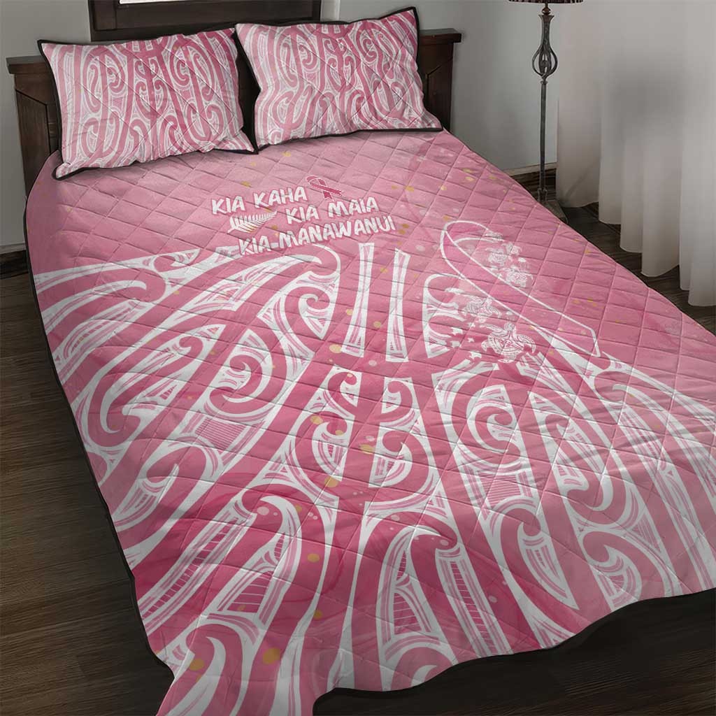Breast Cancer Awareness Maori Quilt Bed Set Kia Kaha Kia Maia Kia Manawanui - Vibe Hoodie