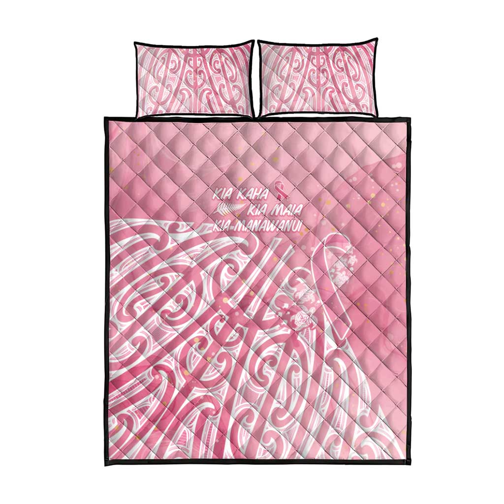 Breast Cancer Awareness Maori Quilt Bed Set Kia Kaha Kia Maia Kia Manawanui - Vibe Hoodie