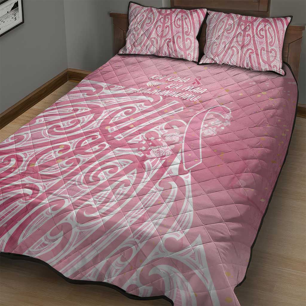 Breast Cancer Awareness Maori Quilt Bed Set Kia Kaha Kia Maia Kia Manawanui - Vibe Hoodie