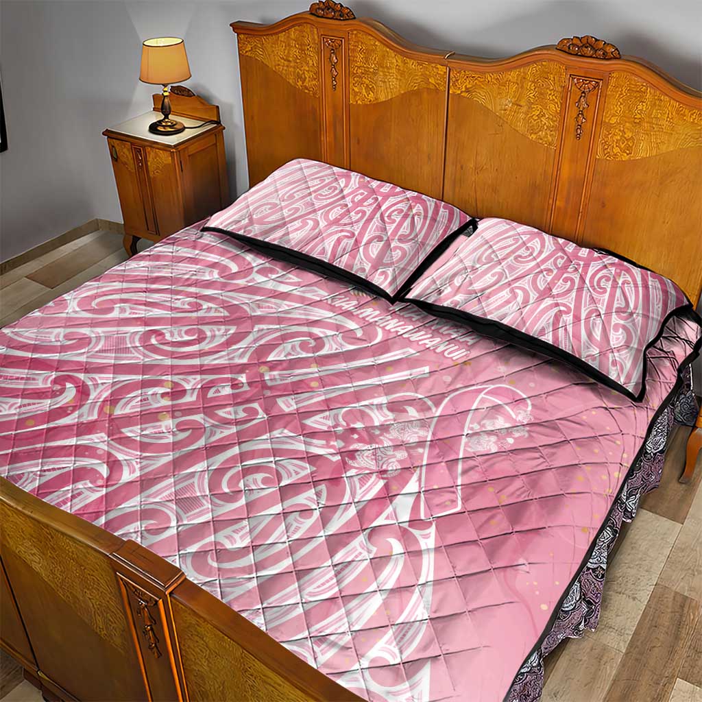 Breast Cancer Awareness Maori Quilt Bed Set Kia Kaha Kia Maia Kia Manawanui - Vibe Hoodie