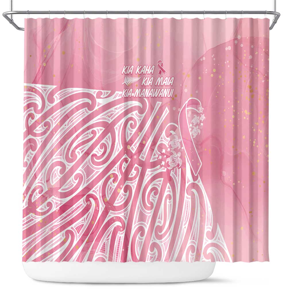 Breast Cancer Awareness Maori Shower Curtain Kia Kaha Kia Maia Kia Manawanui - Vibe Hoodie