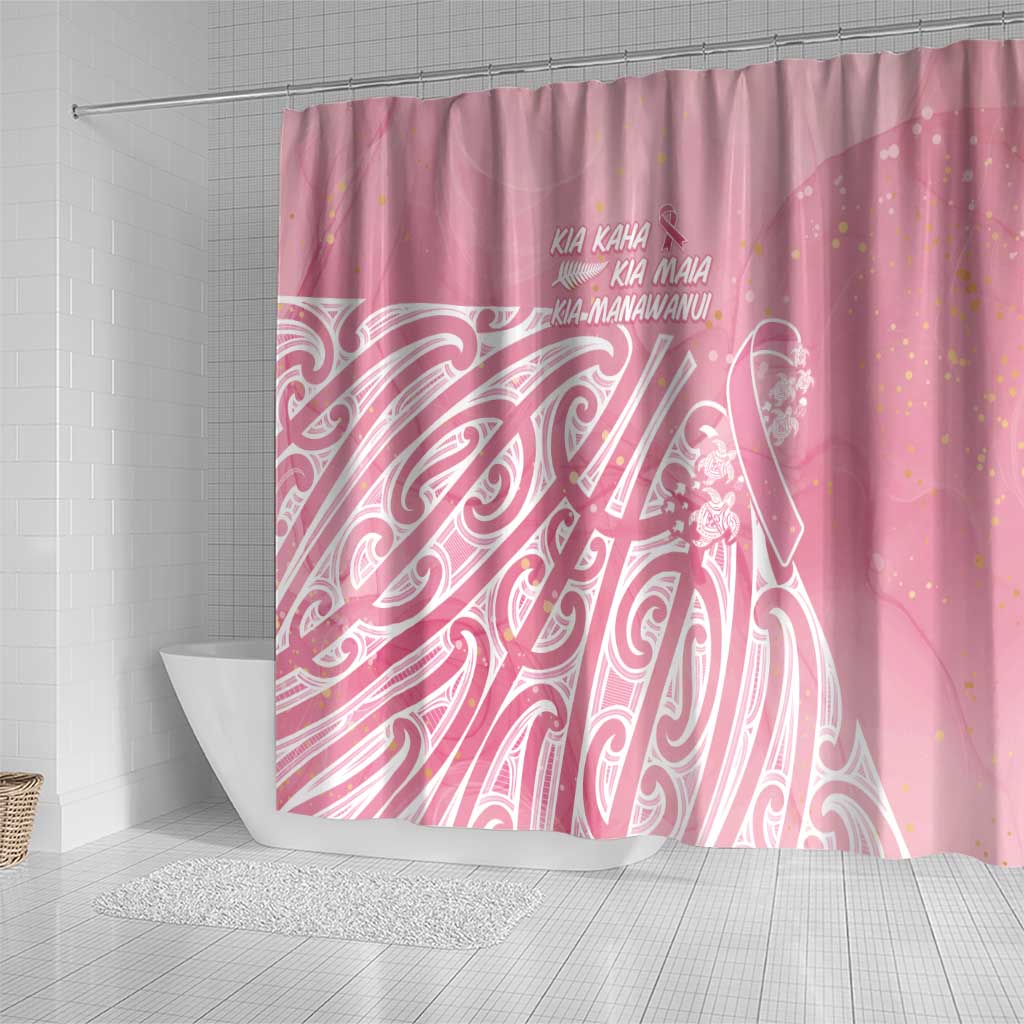 Breast Cancer Awareness Maori Shower Curtain Kia Kaha Kia Maia Kia Manawanui - Vibe Hoodie