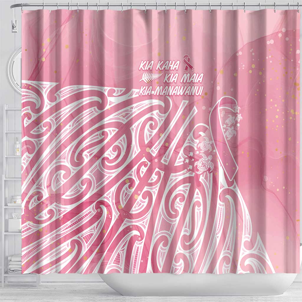Breast Cancer Awareness Maori Shower Curtain Kia Kaha Kia Maia Kia Manawanui - Vibe Hoodie
