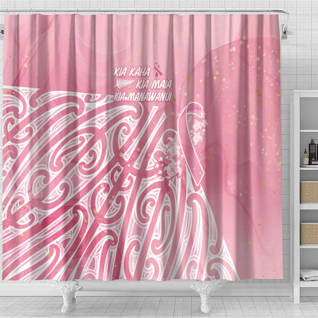 Breast Cancer Awareness Maori Shower Curtain Kia Kaha Kia Maia Kia Manawanui - Vibe Hoodie
