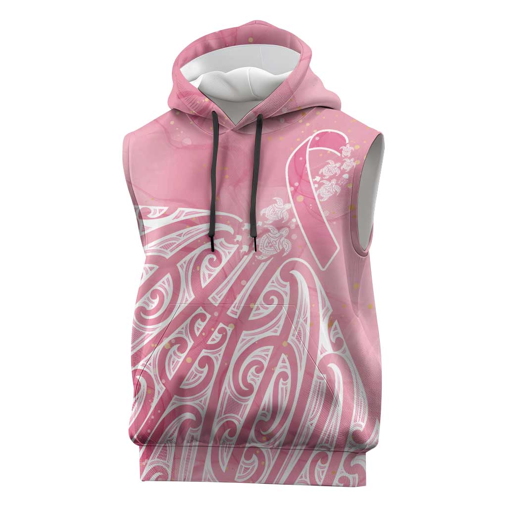 Breast Cancer Awareness Maori Sleeveless Hoodie Kia Kaha Kia Maia Kia Manawanui - Vibe Hoodie