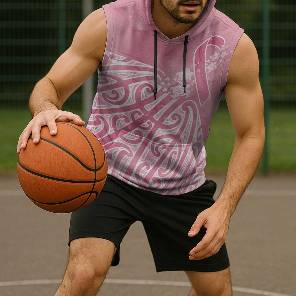 Breast Cancer Awareness Maori Sleeveless Hoodie Kia Kaha Kia Maia Kia Manawanui - Vibe Hoodie