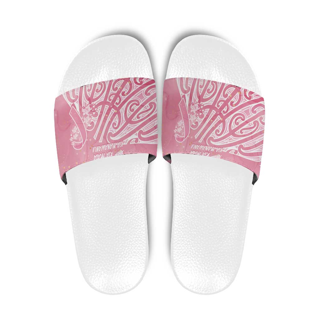 Breast Cancer Awareness Maori Slide Sandals Kia Kaha Kia Maia Kia Manawanui - Vibe Hoodie