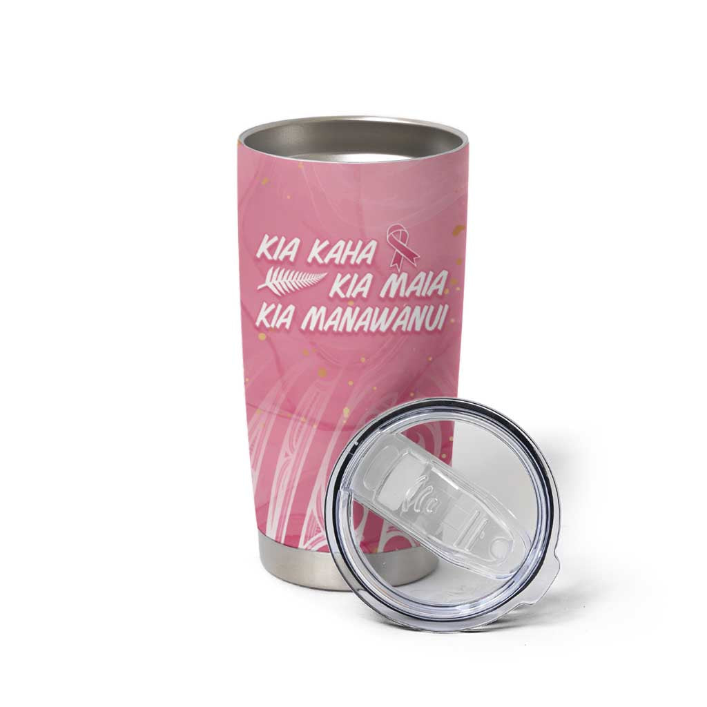 Breast Cancer Awareness Maori Tumbler Cup Kia Kaha Kia Maia Kia Manawanui - Vibe Hoodie