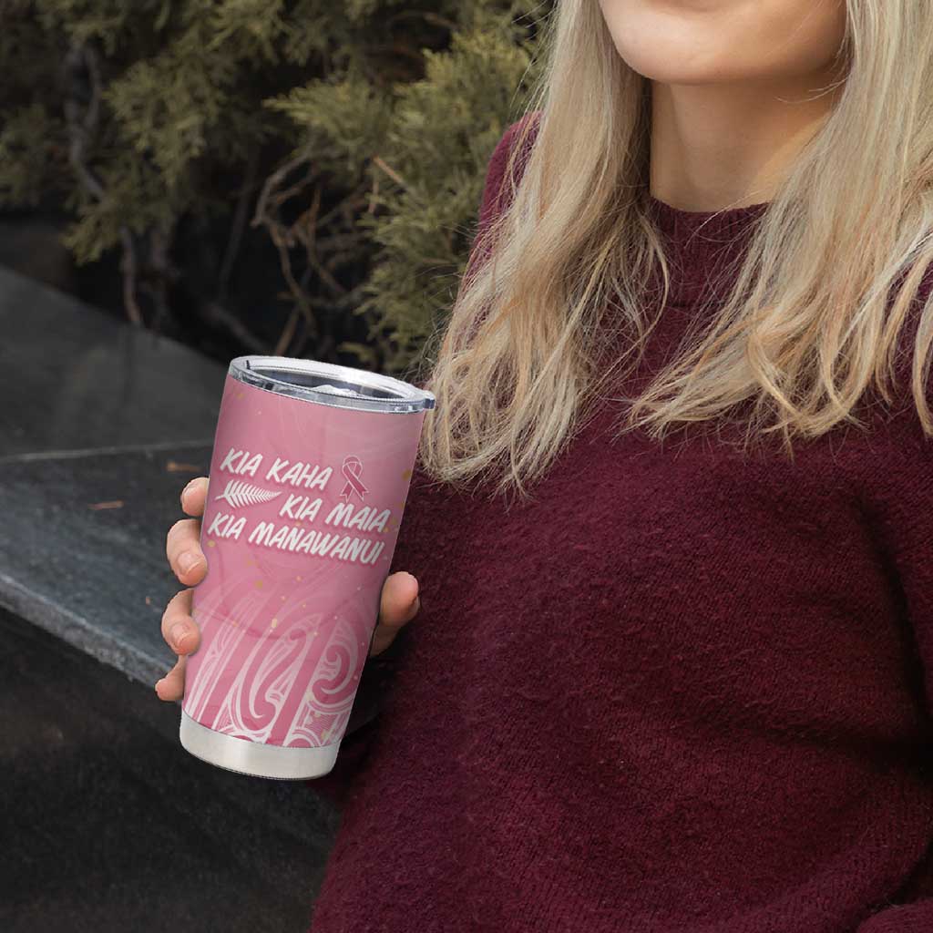 Breast Cancer Awareness Maori Tumbler Cup Kia Kaha Kia Maia Kia Manawanui - Vibe Hoodie